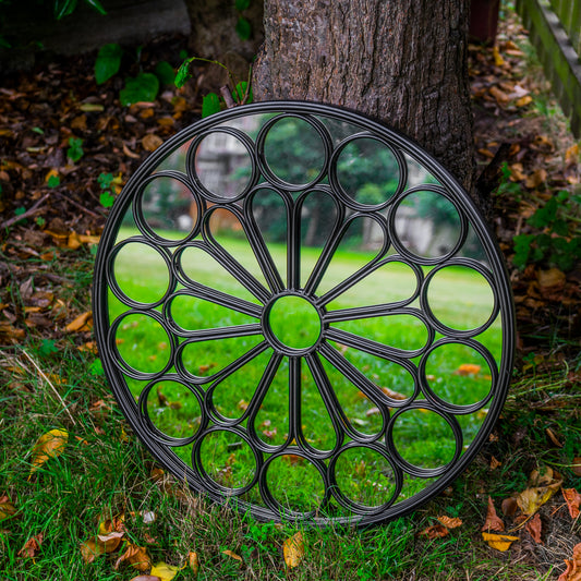 Woodside Ryton Decorative Round Outdoor Garden Mirror, Dia: 60cm