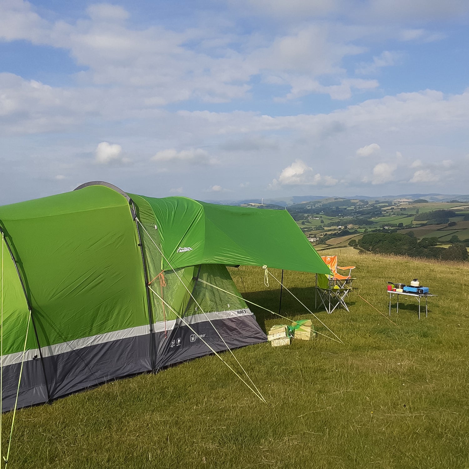 Andes Waterproof Camping Tarpaulin, 3m x 3m with Pegs & Guylines Included