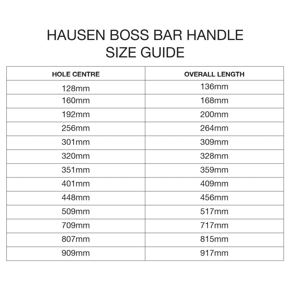 Hausen Kitchen Cupboard/Draw/Cabinet/Unit Stainless Steel Boss Bar Handles