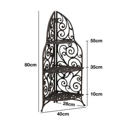 Woodside 3 Tier Cast Iron Indoor/Outdoor Heavy Duty Garden Plant & Flower Stand