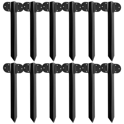 Woodside Pack of 12 Steel Railway Sleeper Bracket Heavy Duty Driveway Path Edging