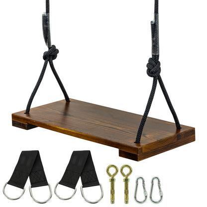 Woodside Adjustable Outdoor/Indoor Wooden Garden Swing Seat Set for Children/Kids