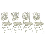 4 X Maribelle Folding Square Outdoor Garden Patio Chair White Floral Furniture