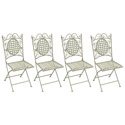 4 X Maribelle Folding Square Outdoor Garden Patio Chair White Floral Furniture