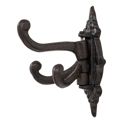 Woodside 3-in-1 Decorative Cast Iron Swivel Coat/Hat/Key Hanger Wall Hooks x 2