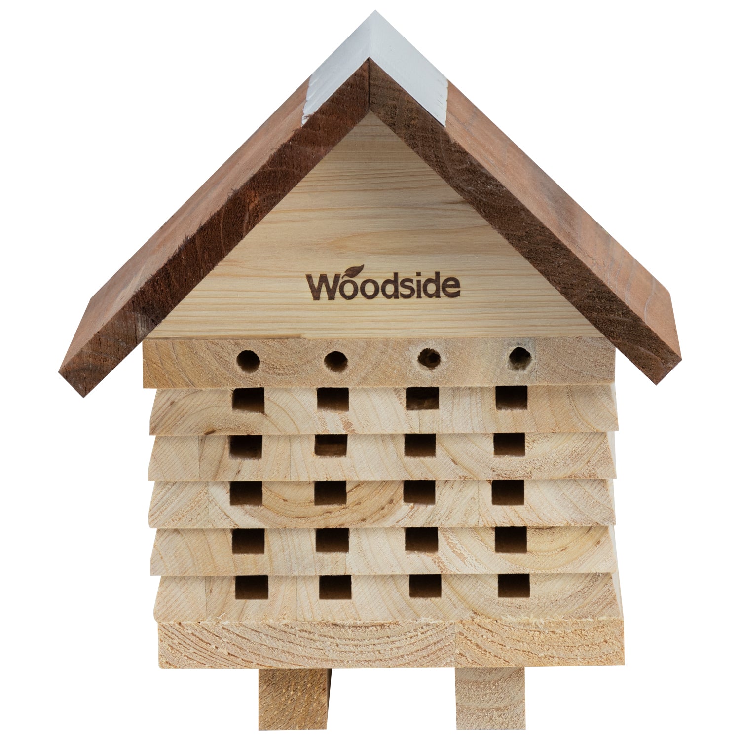 Woodside Wooden Garden Bee House, Natural Bug/Insect Hotel, Outdoor Nest Box