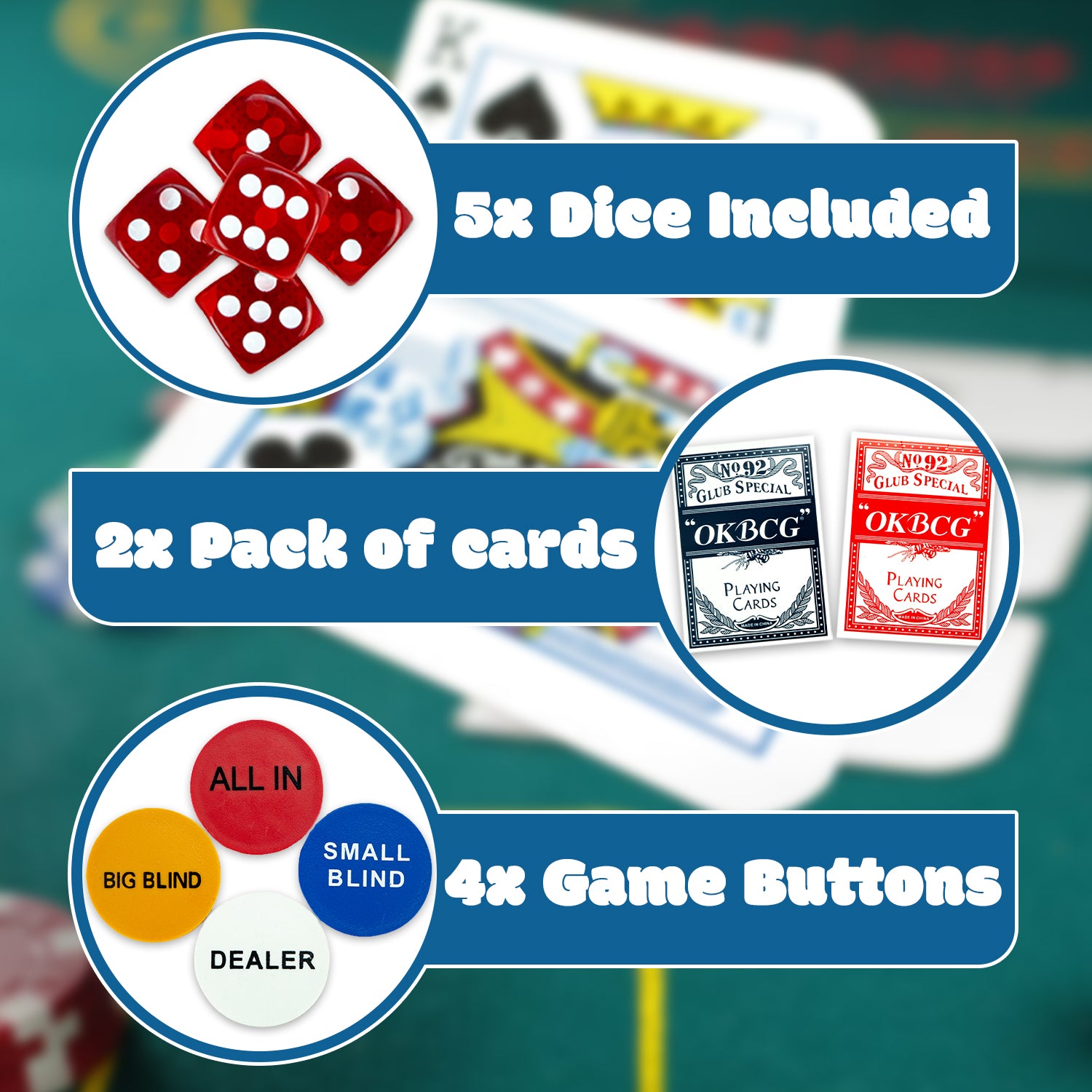 Wollowo 500 Piece Texas Hold’em Poker Set Complete Casino Game Kit with Aluminium Carry Case