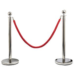 Hausen Red Velvet Barrier Rope Silver 4 Pack – Premium 1.5m Velvet Queue Barrier Ropes with Silver Clips for Events, Venues, Hotels and Exhibitions