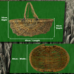Woodside Natural Willow Garden Trug Basket with Folding Handles – Lightweight Harvesting Basket for Fruit, Veg, Herbs & Flowers