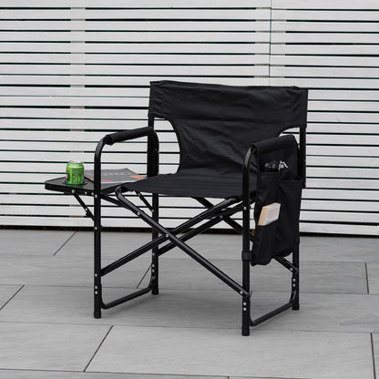 Andes Aluminium Folding Camping/Garden/Fishing Directors Chair with Side Table