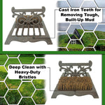 Woodside Victorian Cast Iron Boot Scraper & Brush – Durable Outdoor Mud Cleaner for Garden & Home Entrances