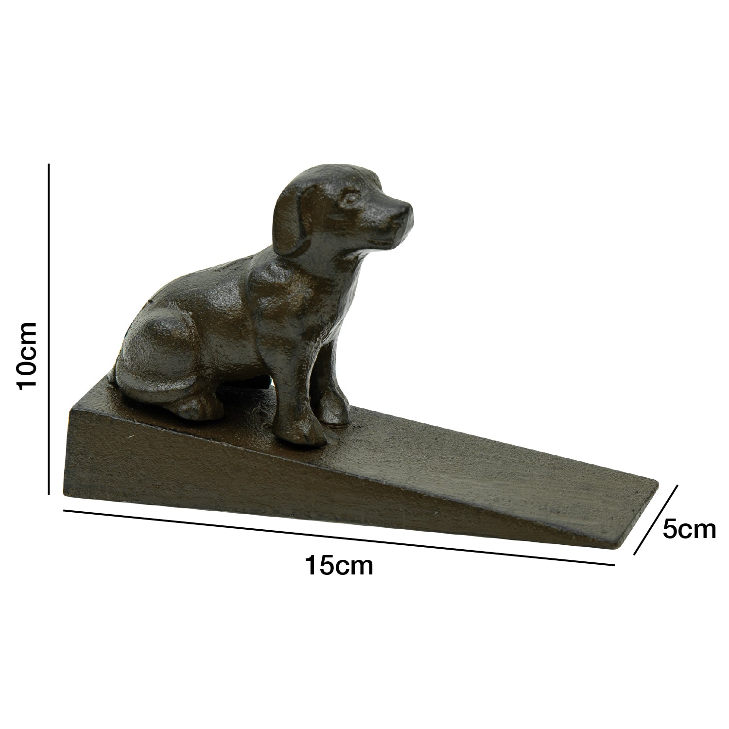 Woodside Heavy Duty Cast Iron Decorative Dog Door Wedge Stop, Doorstopper/Jammer