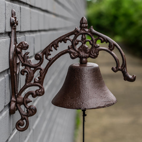 Woodside Cast Iron Wall Mounted Doorbell Vintage/Antique Design for Garden & Home