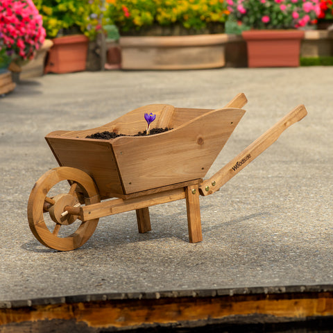 Woodside Wooden Ornamental Garden Plant/Flower Wheel Barrow Planter