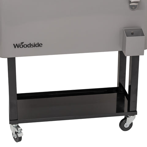 Woodside 76L Rolling House Party/BBQ Drinks Cooler, Cool Box Ice Bucket Cart