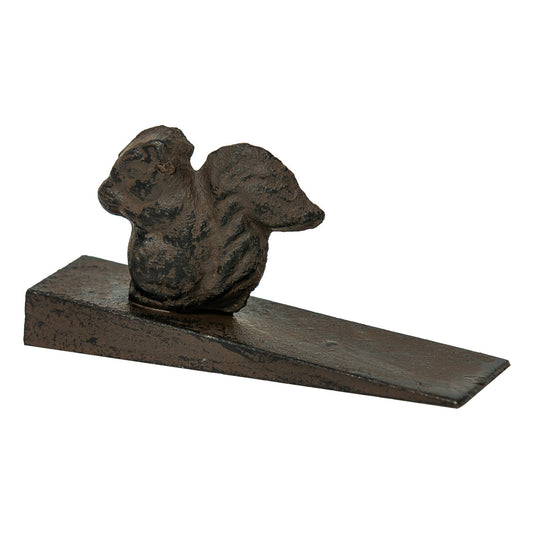 Woodside Heavy Duty Cast Iron Decorative Squirrel Door Wedge Stop, Doorstopper/Jammer