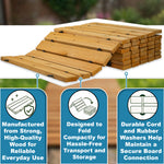 Woodside 16ft Roll Out Garden Walkway – Foldable Fir Wood Garden Pathway for Lawns & Gravel