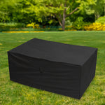 Woodside Heavy Duty Waterproof Garden Rattan Cube Set Cover BLACK 115x175x74cm