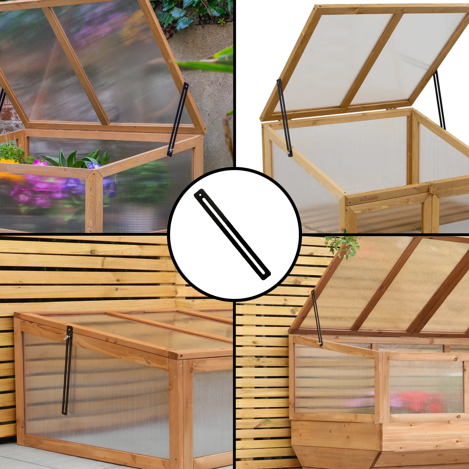 Woodside Growhouse & Cold Frame Lid Slide Adjusting Hinges 2 Pack