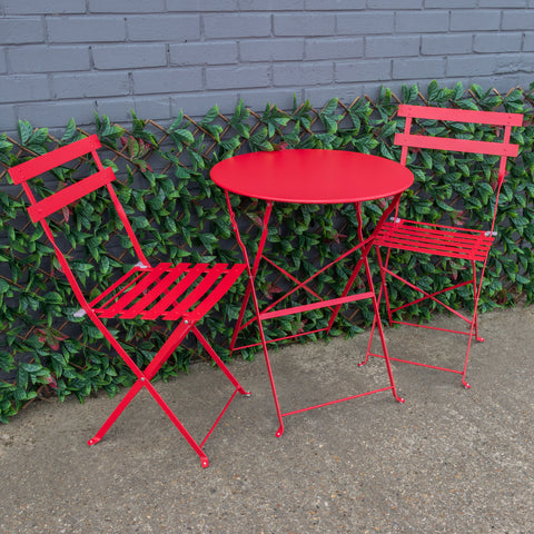 Woodside Aylsham Outdoor Garden Patio Folding Table & Chair Bistro Set 6 Colours