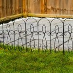 Woodside Felbrigg Metal Garden Border Edging, Outdoor Lawn Fencing, 3m Total Length, Pack of 5