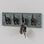 Woodside Cast Iron/Slate Dog Tail Coat Hanging Hooks, Wall Mounted Key Rack