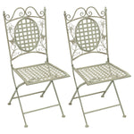 2 X Maribelle Folding Square Outdoor Garden Patio Chair White Floral Furniture