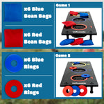 Woodside Bean Bag Toss Games Set – Outdoor Garden Throwing Game with Bean Bags & Rings for Family Fun