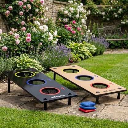 Woodside Bean Bag Toss Games Set – Outdoor Garden Throwing Game with Bean Bags & Rings for Family Fun