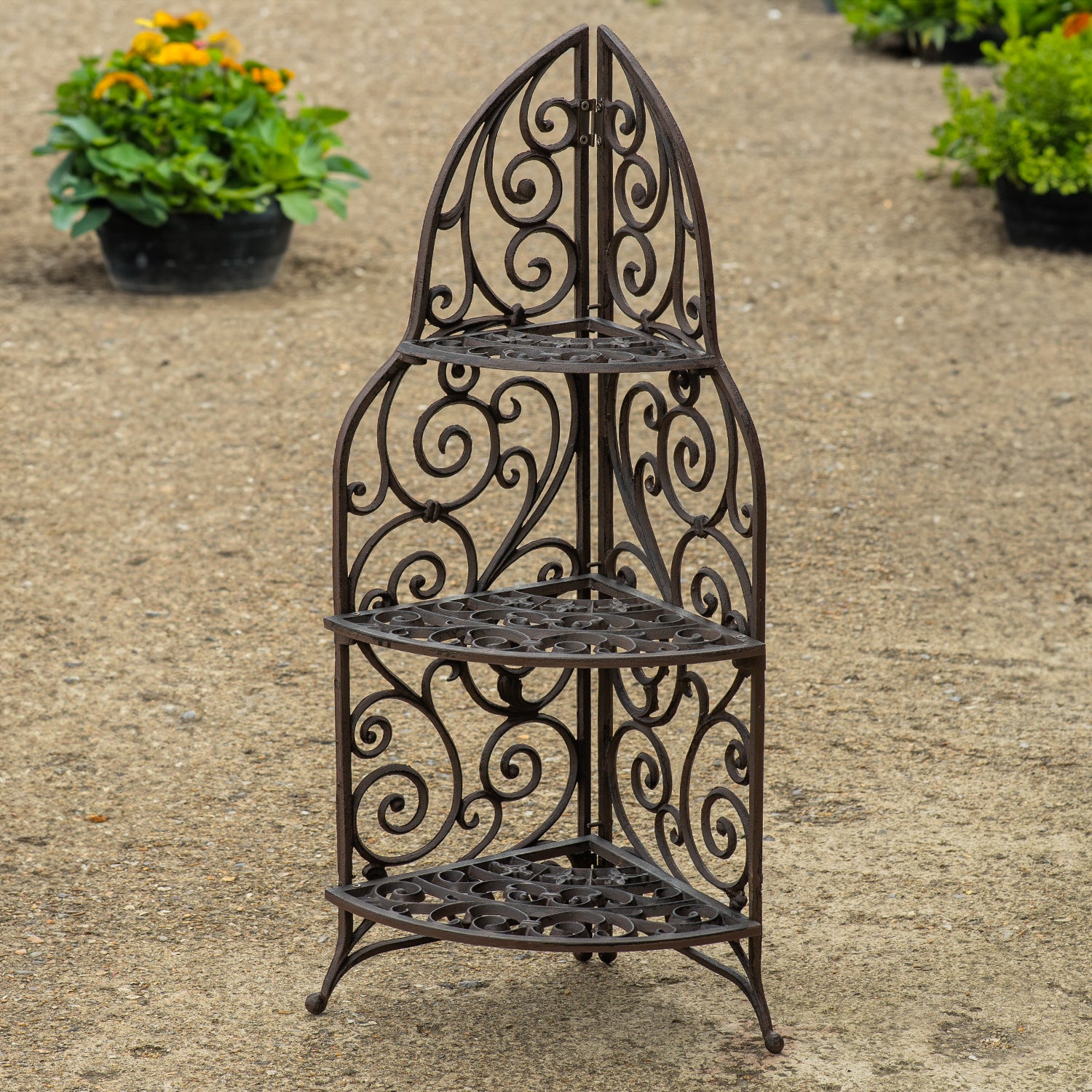 Woodside 3 Tier Cast Iron Indoor/Outdoor Heavy Duty Garden Plant & Flower Stand