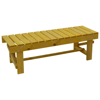 Woodside 2 Seater Garden Patio Bench, Outdoor Wooden Loveseat, Hard Pine Wood