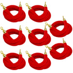 Hausen Red Velvet Barrier Rope Gold 8 Pack – Premium 1.5m Velvet Queue Barrier Ropes with Gold Clips for Events, Venues, Hotels and Exhibitions