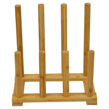 Woodside Bamboo Wellington Boot Rack, 4 Pairs Walking Boot Storage Stand