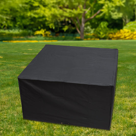 Woodside Heavy Duty Waterproof Garden Rattan Cube Set Cover BLACK 135x135x74cm