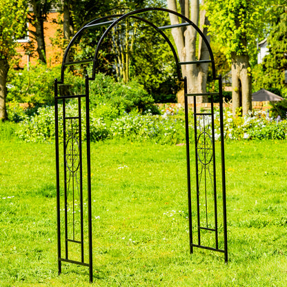 Woodside Northwold Metal Garden Arch, Traditional Decorative Archway for Paths/Entrances