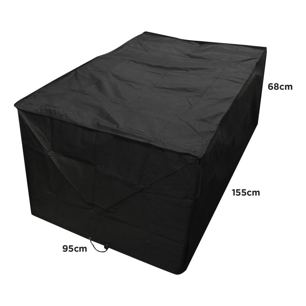 Woodside Black L Shape Outdoor Dining Waterproof Patio Set Cover Rattan