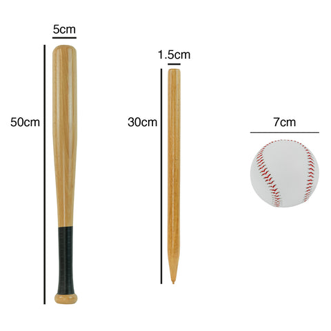 Wollowo Outdoor Wooden Rounders Game Set Bat Ball Base Posts/Stumps