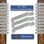 Pack of 50 Galvanised Steel Woodside Fence Panel 4" x 4" Post Security Brackets