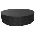 Woodside Black 8-10 Seater Round Garden Patio Furniture Set Cover Waterproof