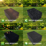 Woodside Black Small Rectangle Outdoor Garden Table Cover 1.52m x 1.04m x 0.71m