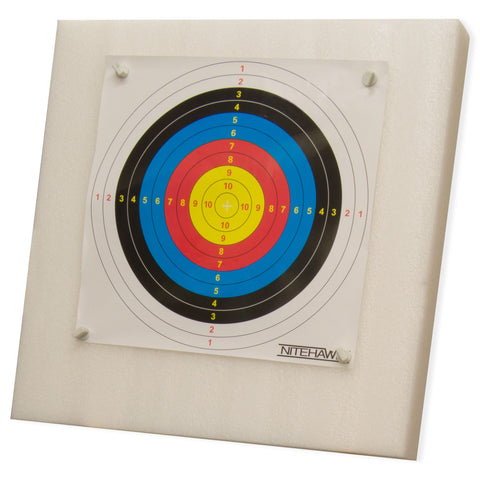 Nitehawk 60x60cm Archery Self Healing Foam Target Board + 20 Paper Faces