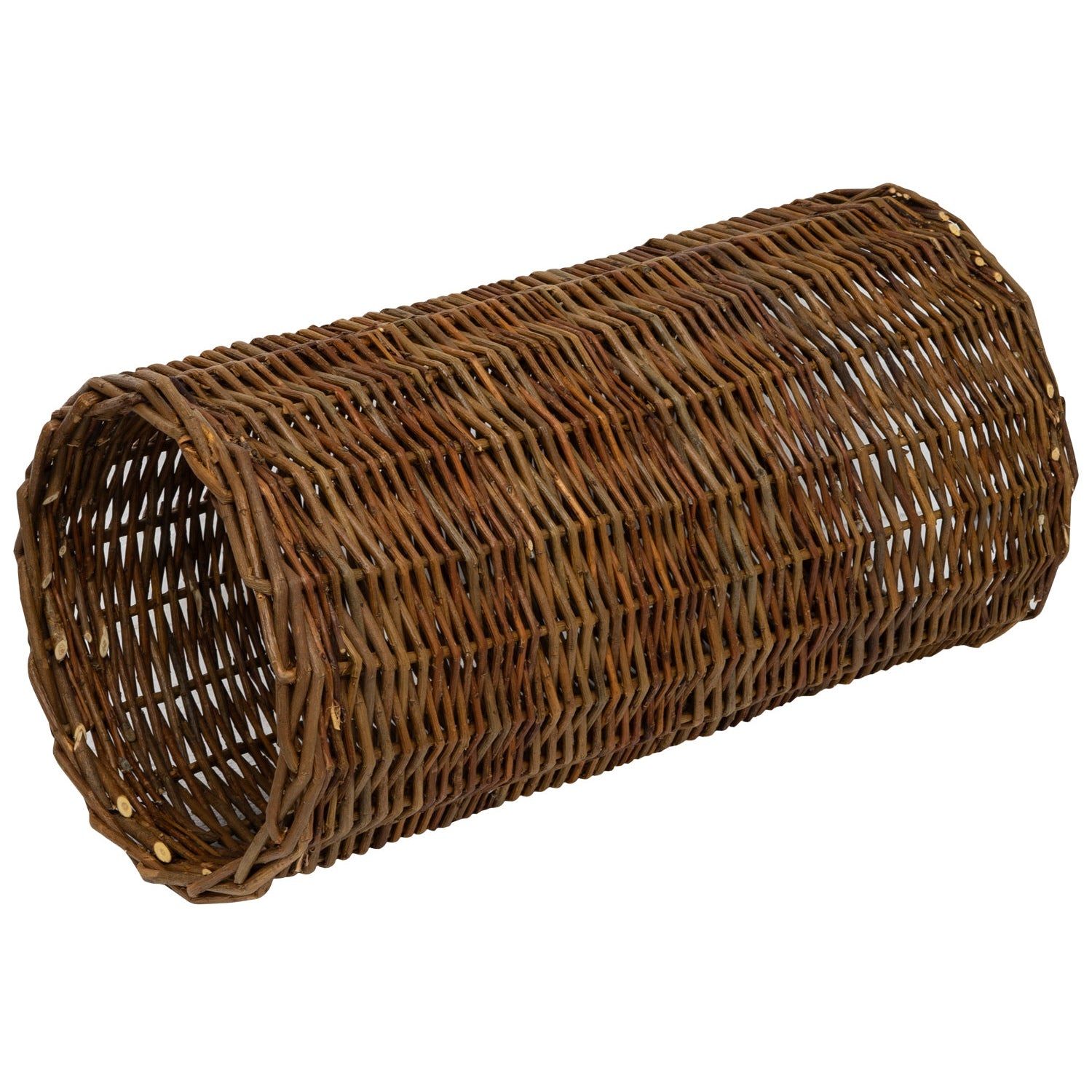 Woodside Rabbit/Guinea Pig Wicker Tunnel, Wooden Pet Play Hide for Small Animals