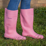 Woodside Pink Waterproof Wellington Garden Festival Boots Ladies/Girls Wellies