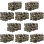 Woodside Gabion Basket Pack of 10 Heavy Duty Garden Mesh Wire Cages 30 x 30 x 60cm Galvanised Steel