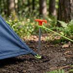 Andes 12pc Heavy Duty Galvanised Tent Peg Set 25cm Nail Style Ground Pegs with Carry Bag