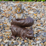 Woodside Cast Iron Squirrel & Bird Feeder, Nut & Seed Feeding Tray for Garden