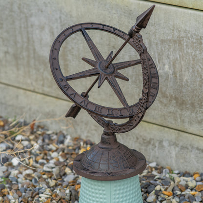 Woodside Decorative Cast Iron Traditional Antique Garden Table Sundial