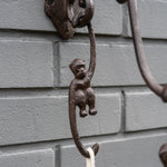 Woodside Cast Iron Decorative Indoor/Outdoor Garden Monkey Bird Feeder S Hooks Pack of 2