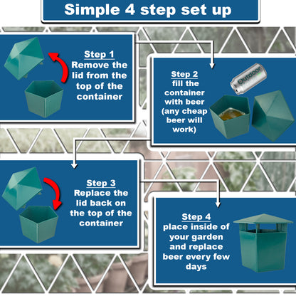 Woodside 4 Pack Snail Catcher Traps – Reusable Slug Control for Gardens, Natural Beer Trap Solution